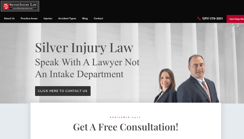 A Picture of the Silver Injury Law Website 